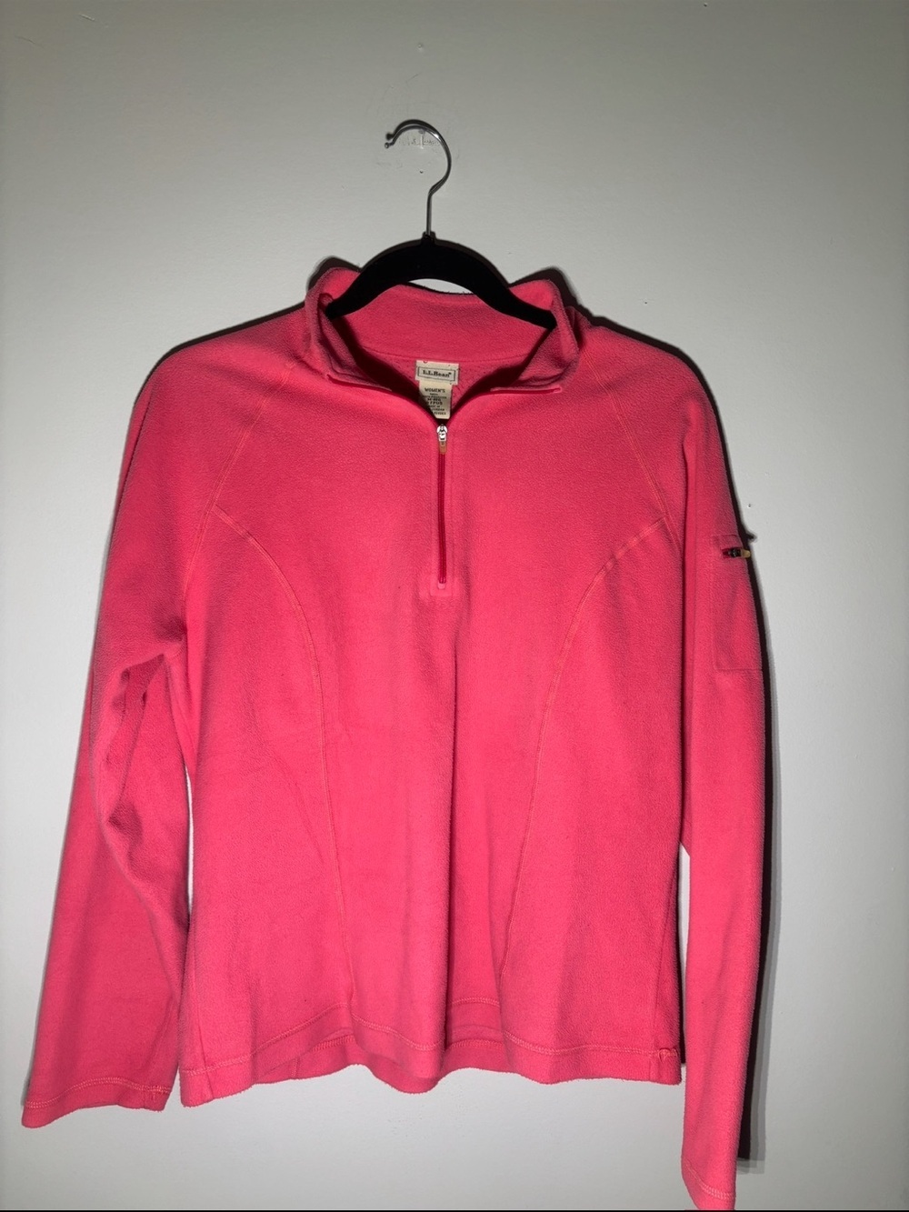 L.L.Bean Pink Quarter Zip Fleece Pullover Jacket Women’s Small